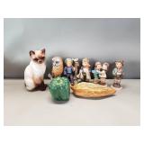 Group of ceramic and porcelain figurines