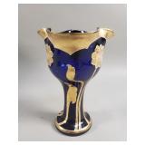 Vintage Bohemian glass hand blown vase