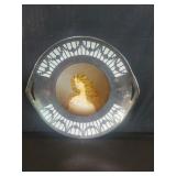 Vintage porcelain and silver portrait plate