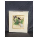 Signed lower right mixed media painting