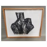 Abstract 'Untitled figure' charcoal print by Ken