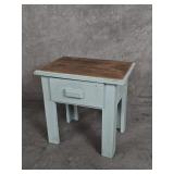 Vintage shabby blue, pine student's stool