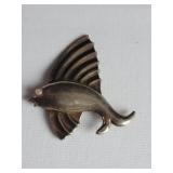 Vintage sterling silver sailfish brooch