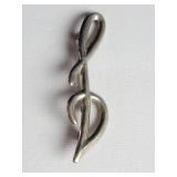 Sterling silver clef brooch