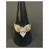 Vintage sterling silver cubic zirconia ring