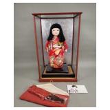 Vintage Japanese Ichimatsu Ningyo doll in a