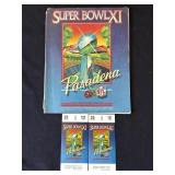 1977 Super Bowl tickets & program