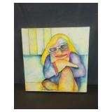 Signed Judy Denner Sklar mixed media on canvas
