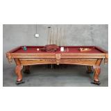 Beach manufacturing oak pool table with