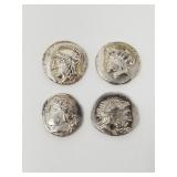 4 ancient-style silver coin replicas
