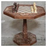 Vintage plastic swivel chess table