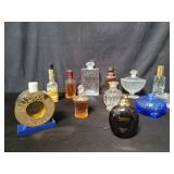 Group of vintage designer perfume bottles