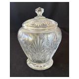 Vintage cut glass lidded jar