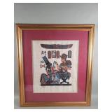 Hand painted Egyptian art on papyrus
