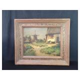 Vintage signed lower right oil painting on board