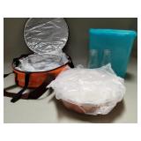 Pie plate with rack and insulated carrier