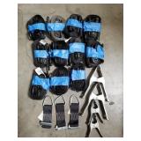 Box of ratchet tie-downs, D-Rings and clamps