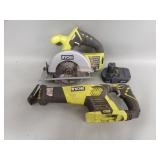 Ryobi cordless reciprocating saw and circular saw