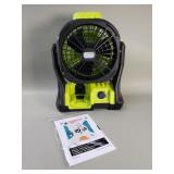 20V Variable speed cordless jobsite fan
