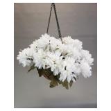 Lighted mum hanging basket
