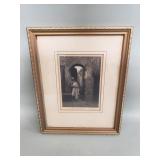 Signed Mariano Fortung etching, "The Seraglio"