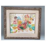 Signed Impressionist-style painting