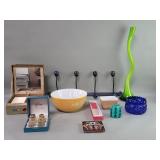 Pyrex mixing bowl, cobalt blue glass bowl, glass