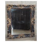 Large vintage gilt carved wood beveled mirror