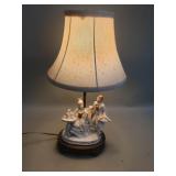 Vintage French porcelain figurine table lamp