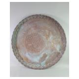 Vintage Persian brass large tray engraved with