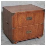 Henredon walnut campaign nightstand