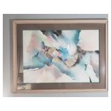 Pencil signed mixed media abstract