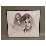 Gary Saderup pencil signed print of Janis Joplin
