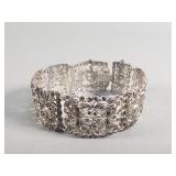 Sterling silver and marcasite filigree panel