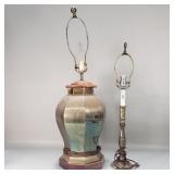2 vintage brass table lamps