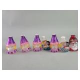 Group of vintage hand painted glass Christmas tree