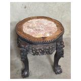 Antique Asian hand carved plant stand with m