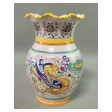 Deruta (Italy) hand painted pottery vase