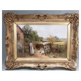 Signed Ernest Walbourn oil on canvas landscape