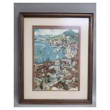 Kirin print of a cityscape