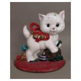 Vintage cast iron kitten door stop