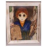 Signed Robert Etienne mixed media painting
