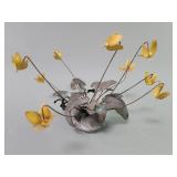 Mid century brutalist style brass and stone