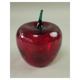 Richard Blenko hand blown glass apple figure