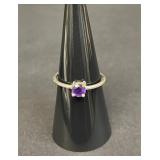 Vintage sterling silver and amethyst ring