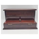 Vintage Bombay mahogany-finish wood desktop