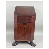Antique George III style mahogany inlaid knife box