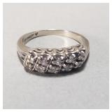 14k white gold and diamond ring
