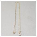 14k gold and diamond pendant on a 14k gold chain