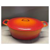 Vintage Descoware enameled cast iron oval Dutch